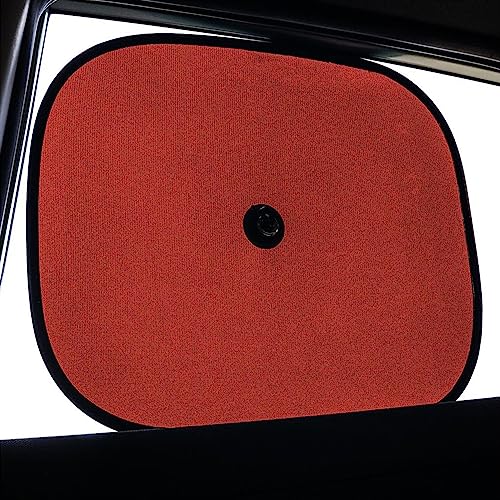 Image of KINGSWAY Car Window Curtain Sticky Sun Shades Compatible with Maruti Suzuki Wagon R, (Year 2003-2010), Universal Fit Sunshades for Side Window, Rear Window, Red Color, 4 Pieces