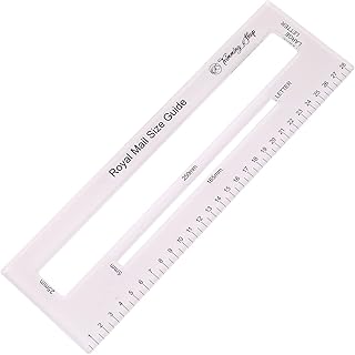 Trimming Shop Shipping Mail PiP Template Postal Large & Small Letter Size Pricing in Proportion Charge Guide with Ruler for Post Office Postage, 2 Size Measurement, White