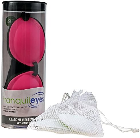Tranquileyes XL with Microwavable Beads for Severe Dry Eye Relief (Hot Pink)