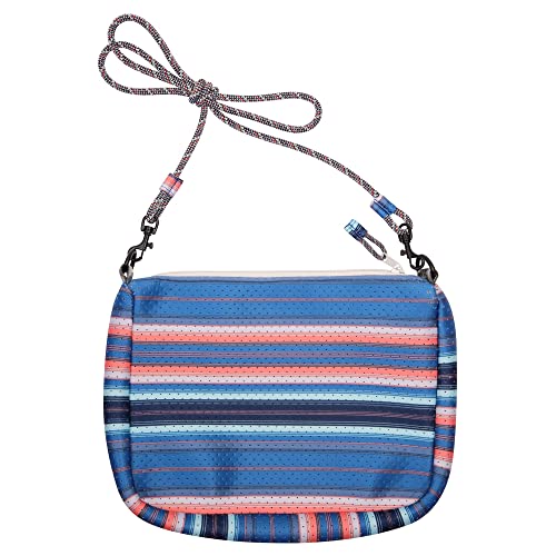 KAVU Pearrygin Pouch Cross Body Bag Mesh Zip Purse - Reef Stripe2