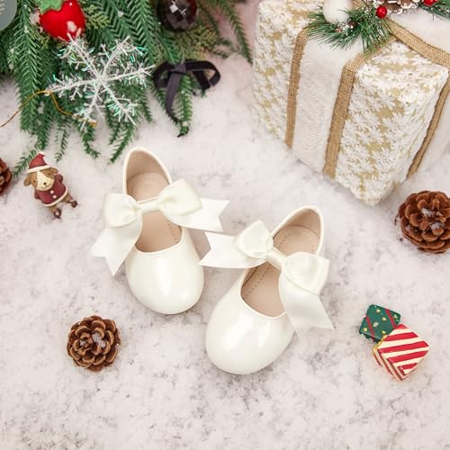Image of PHIRAMIN Tollder Girl Dress Shoes - Little Girl Ballet Flats for Wedding Party