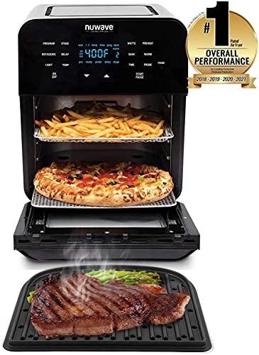 NUWAVE Brio Air Fryer Smart Oven, 15.5-Qt X-Large Family Size, Countertop Convection Rotisserie Grill Combo, Non-Stick…