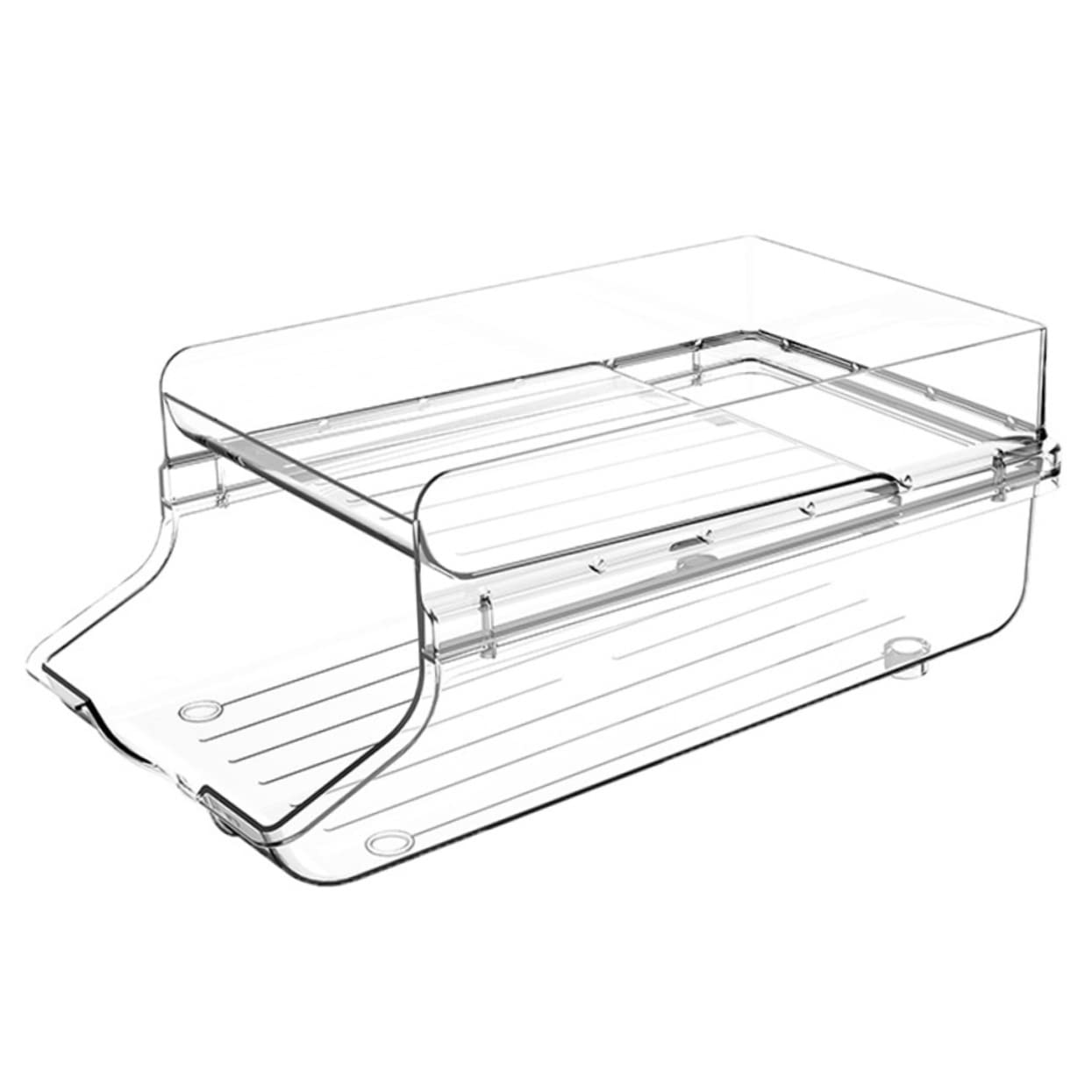 Ciieeo Organizador De Almacenamiento De Latas para Nevera Doble Capa Grande Transparente, Soporte para Latas De Refresco De Plástico Resistente, Ahorro De Espacio para Cocina y Despensa,