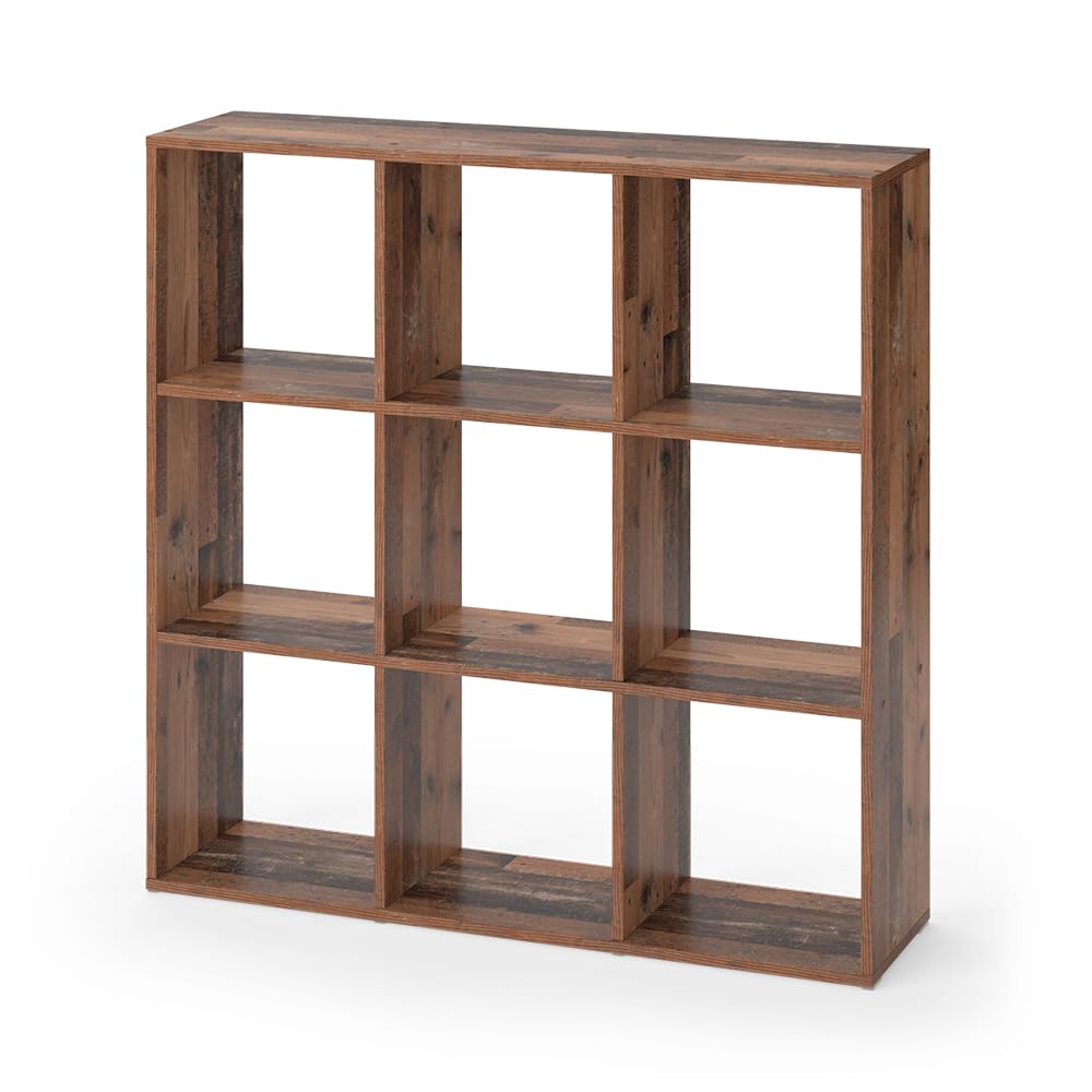 Vicco Raumteiler Nove – stehendes Bücherregal in Antikholz-Optik (104 x 108 cm)