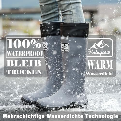 situkeke Gummistiefel Damen Gartenarbeit Mode Outdoor Boots Federleichte Wasserdichte Herren Regenschuhe Brown 40/41 EU
