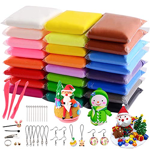 VANKERTER 24 Bright Colors Air Dry Clay Kit Ultra Light Clay Magic Modeling