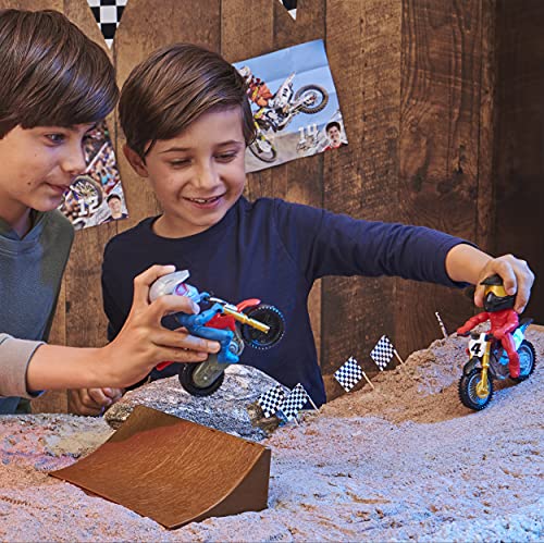 Supercross, Race and Wheelie Competition Set, Includes Ricky Carmichael and Ken Roczen Bikes and Deluxe Ramp, Kids Toys for Boys Aged 3 and Up - Thumbnail 3