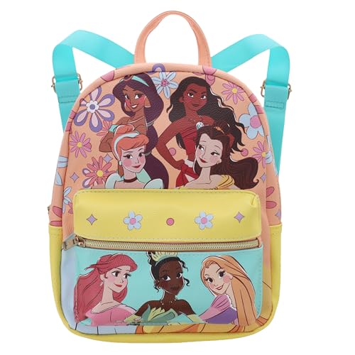 Mochila pequena Disney Princess, rosa, material de poliuretano