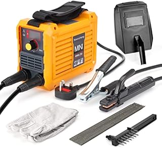 250Amp MMA Welder, Portable ARC Welding Machine Kit, Hot Start Stick Welder IGBT Digital Display LCD Electric Welder Machine with Electrode Holder,Earth Clamp,Mask,Brush,Welding Rods,Gloves (Yellow)