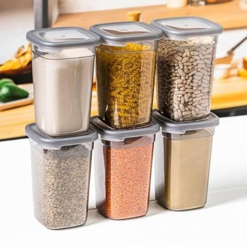 Image of Airtight Kitchen Storage and containers Set | 1200 ML Transparent Food Storage Box for Pulses, Grains, Cereals, Snacks & Dry Fruits | Kitchen Accessories Items for Home(3 Pcs)