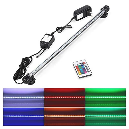 DOCEAN 33 LED Aquarium Light, RGB Colorful Fish Tank Light, IP68 Waterproof Underwater Light for Fish Tanks, 6.8W/100-240V, Premium Acrylic Aquarium Lamp