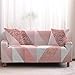 Surwin Copridivano Elasticizzato 1 2 3 4 Posti, Moda 3D Geometria Stampa Elastico Universale Copridivani per Divano Antiscivolo Sofa Protettore (Marmo Rosa,4 posti - 235-300cm)