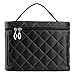 EN'DA professional Makeup Cases With Big Clear Mirror Train Cases Full Of Capacity Cosmetic Travel Bag For Organize Makeups(Black)