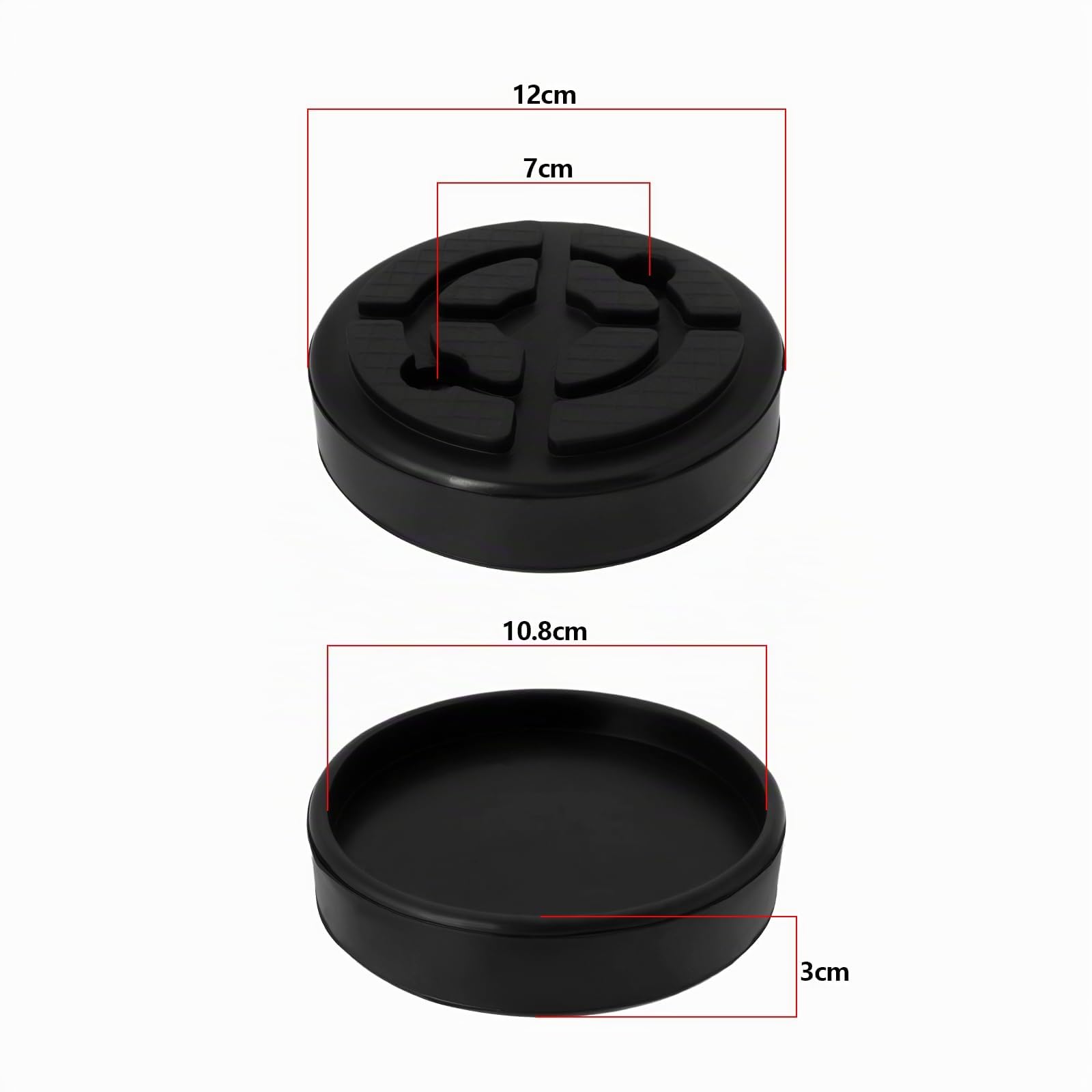 ECSiNG Lot de 4pcs Coussinets Ronds de Levage pour Voiture 120mm x 30mm en Caoutchouc pour Plates-Formes de Levage de Véhicule Compatible avec Twin Busch élévateurs