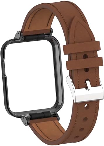 Miniatura 6 de Compatible con Xiaomi Mi Watch LiteRedmi Watch, correa de cuero de repuesto con marco de metal para Xiaomi Redmi Watch Fitness Tracker