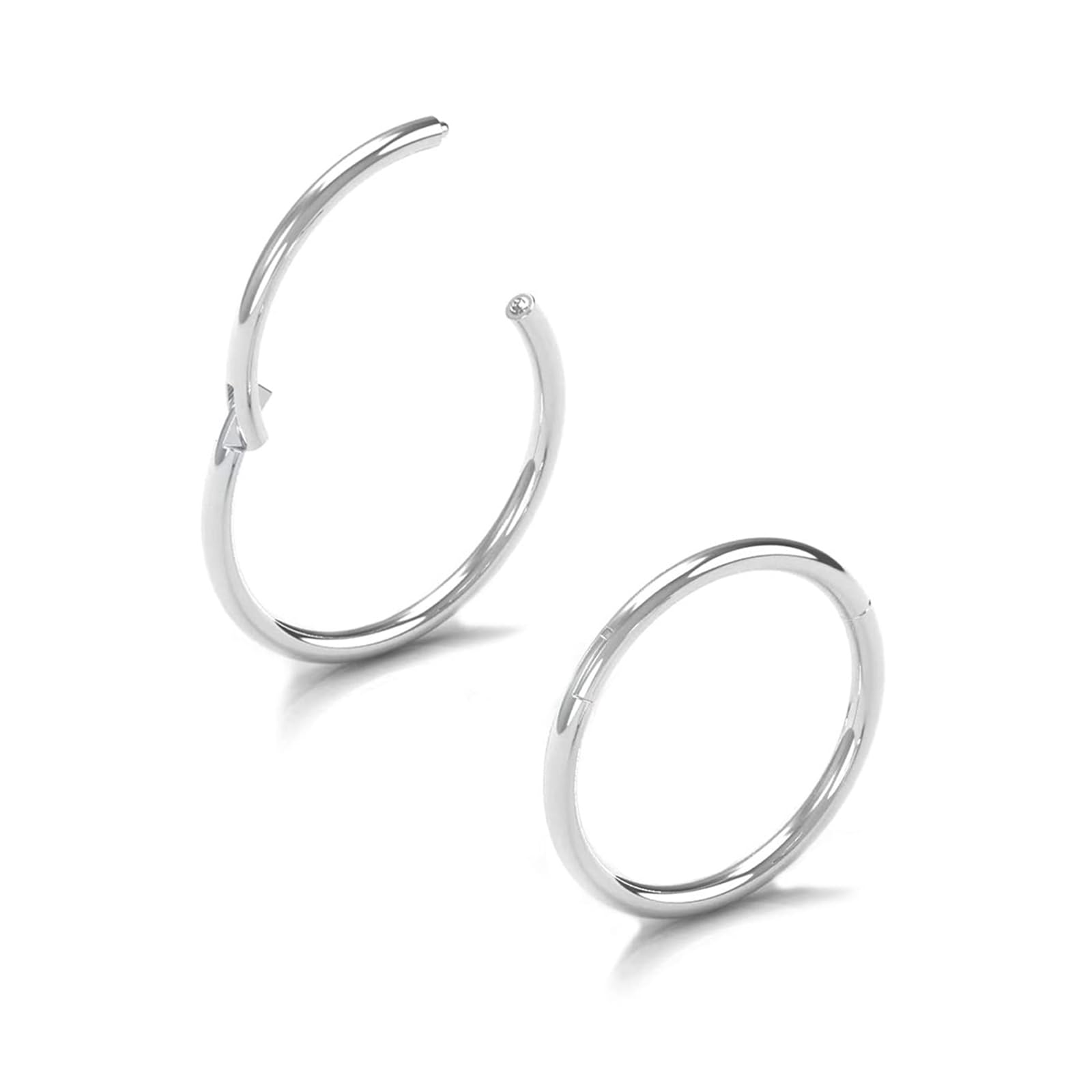 AceFun 2 pezzi 20G argento piercing naso anello 7mm gioielli piercing naso acciaio inox setto cerniera segmento anello cerchio labbra anelli anello helix cartilagine orecchini rook