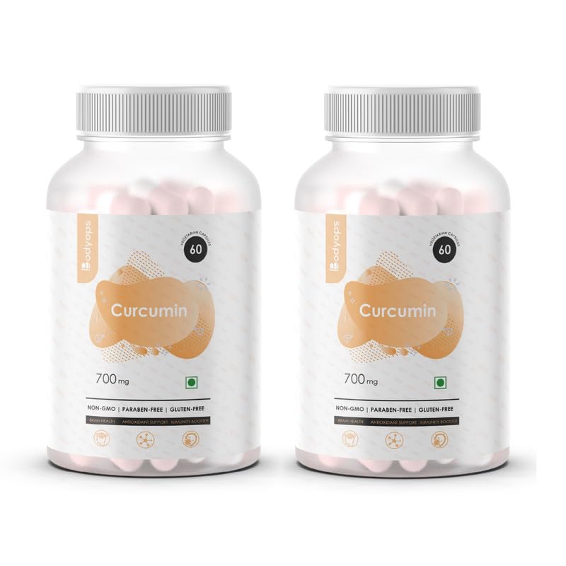 Bodyops Curcumin - 700 mg | with Piperine | 95% Curcuminoids | Supplement for Adults with Curcuma Longa, Turmeric Powder & Ginger | Support for Joint Health 60 Capsules (Pack of 2) (B0DG48JX6G) Amazon Price History, Amazon Price Tracker
