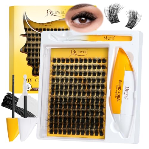 QUEWEL Lash Clusters Kit, Cluster Lashes Kit Includes 168 Pcs Las...