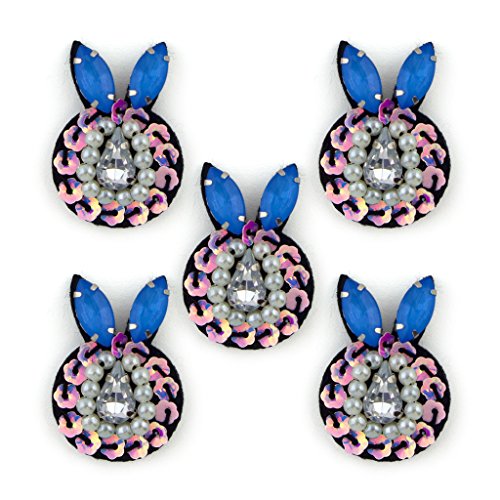 Trims lapin perle diamanté No.23 mercerie couture - 5 pcs