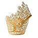 Cupcake Wrappers 100pcs Gold Rose Lace Hollow Cupcake Liners Bake Cake Paper Cups for Wedding Party Birthday Cake Decoration Supplies Kit