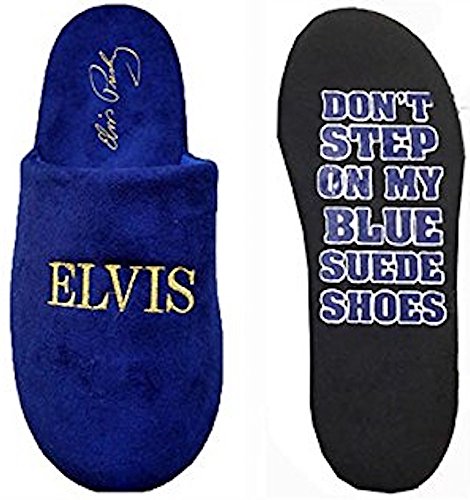 Midsouth Products Elvis Presley Blue Suede Shoes Novelty Slippers - Ultra-Soft and Plush Comfort - Iconic Design with Signature Embroidery - One Size Fits Most - For Elvis Fans - Officially Licensed