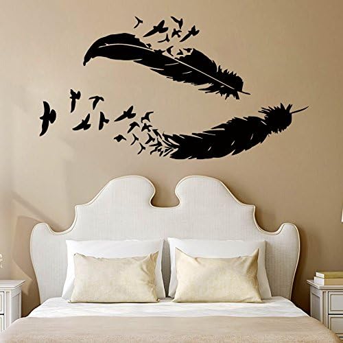 Wall Decal Feather Vinyl Decal Birds Sticker Home Interior Design Bird Feather Nib Living Room Decal Bedroom Art Mural Boho Nursery Decor KT96
