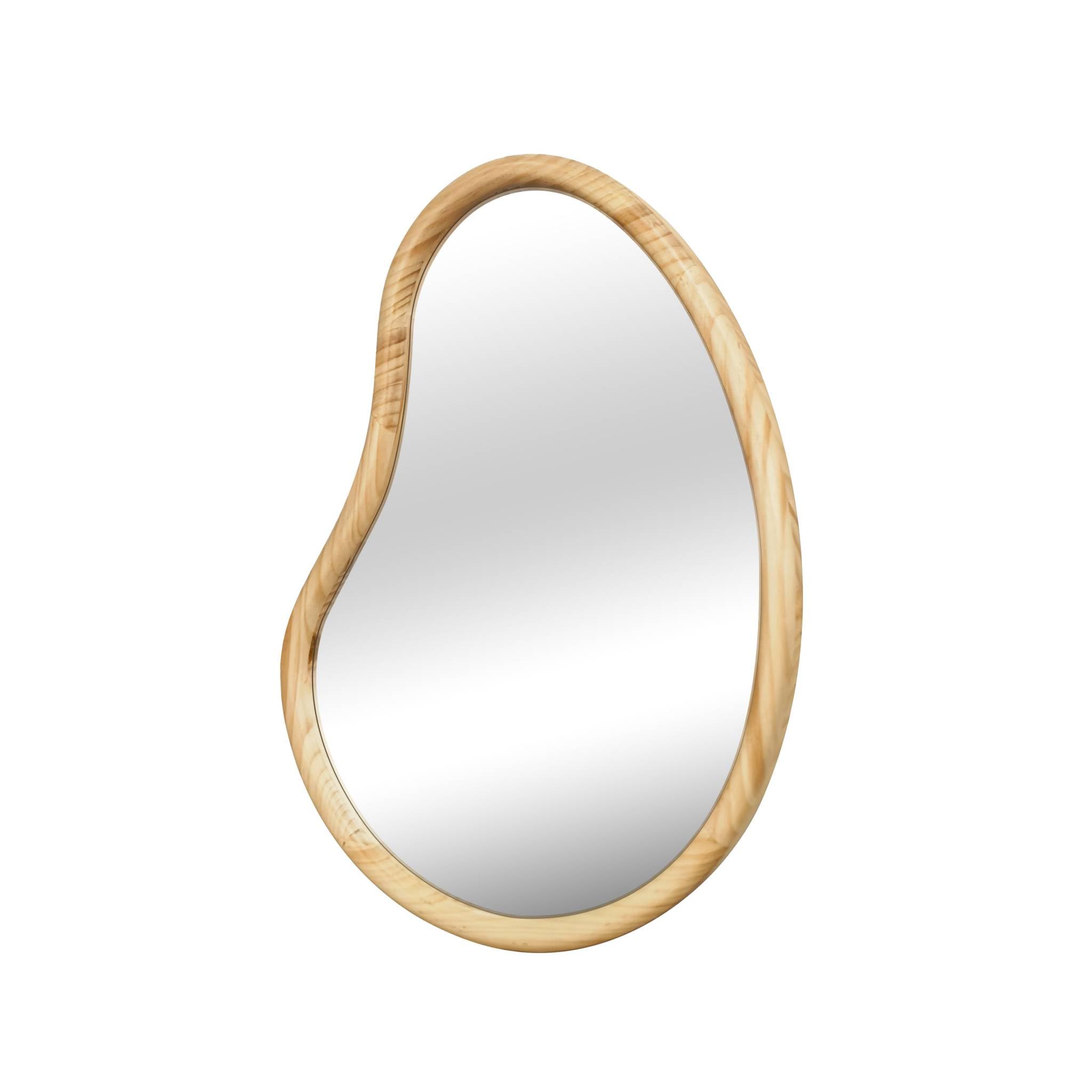 Alice's Garden sweeek - Miroir Organique en Bois de Sapin 65cm épaisseur 3cm Coloris Naturel idéal entrée. Chambre ou Salle de Bain