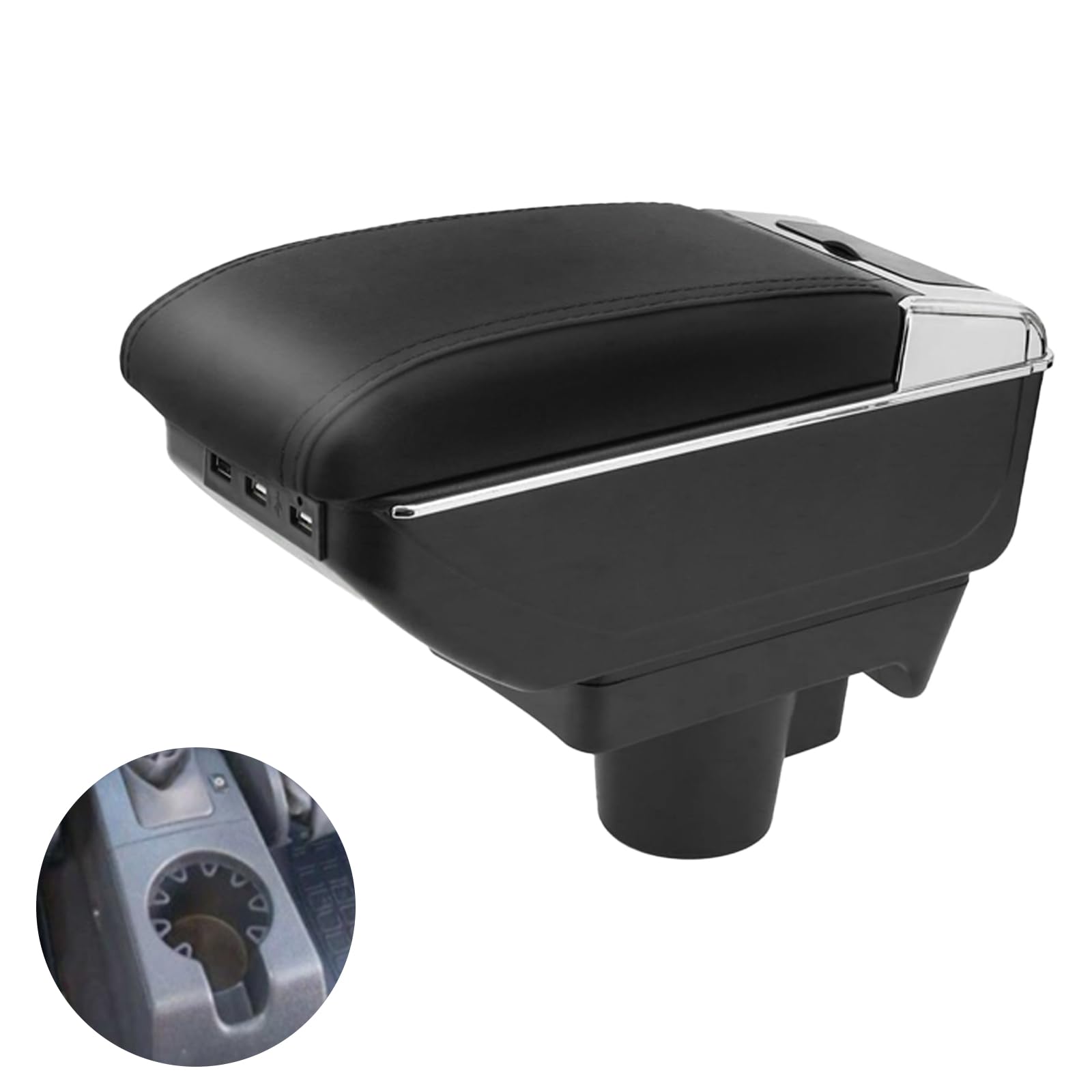 Auto Bracciolo Compatibile con Opel/Vauxhall Astra H 2004-2009 Scatola Portaoggetti per Bracciolo Console Centrale Poggiabraccio Braccio vano Portaogget Doppio Strato con 7 Porte di USB