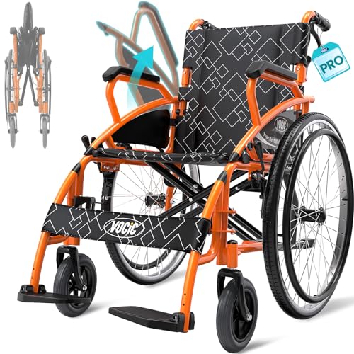 VOCIC Lightweight Folding Wheelchair for Seniors