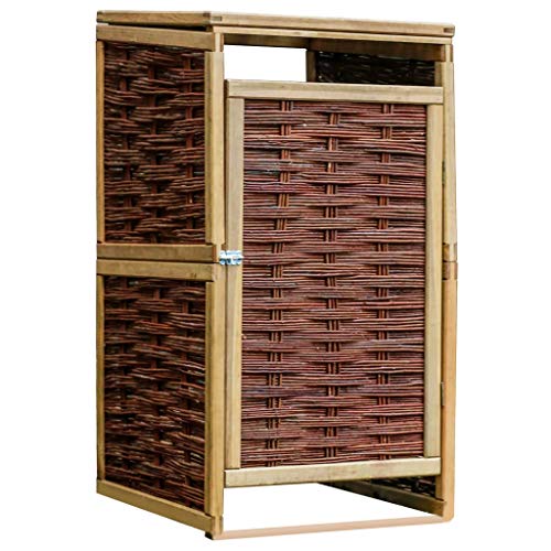 Preisvergleich Produktbild WELLIKEA Mülltonnenbox für 1 Tonne Kiefernholz und Weide