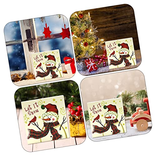 Hoement 1Pc Using Christmas Ornament Delicate Pattern Adornment Use Printing Xmas For Desktop Elements Art Lovely Decoration Classic Prop Wood Decor Wooden Craft Square Home #TOP1