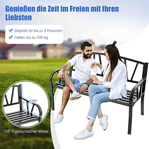 DEGAMO Gartenbank Atlanta 2-Sitzer - Wetterfeste Aluminium Bank In Schwarz