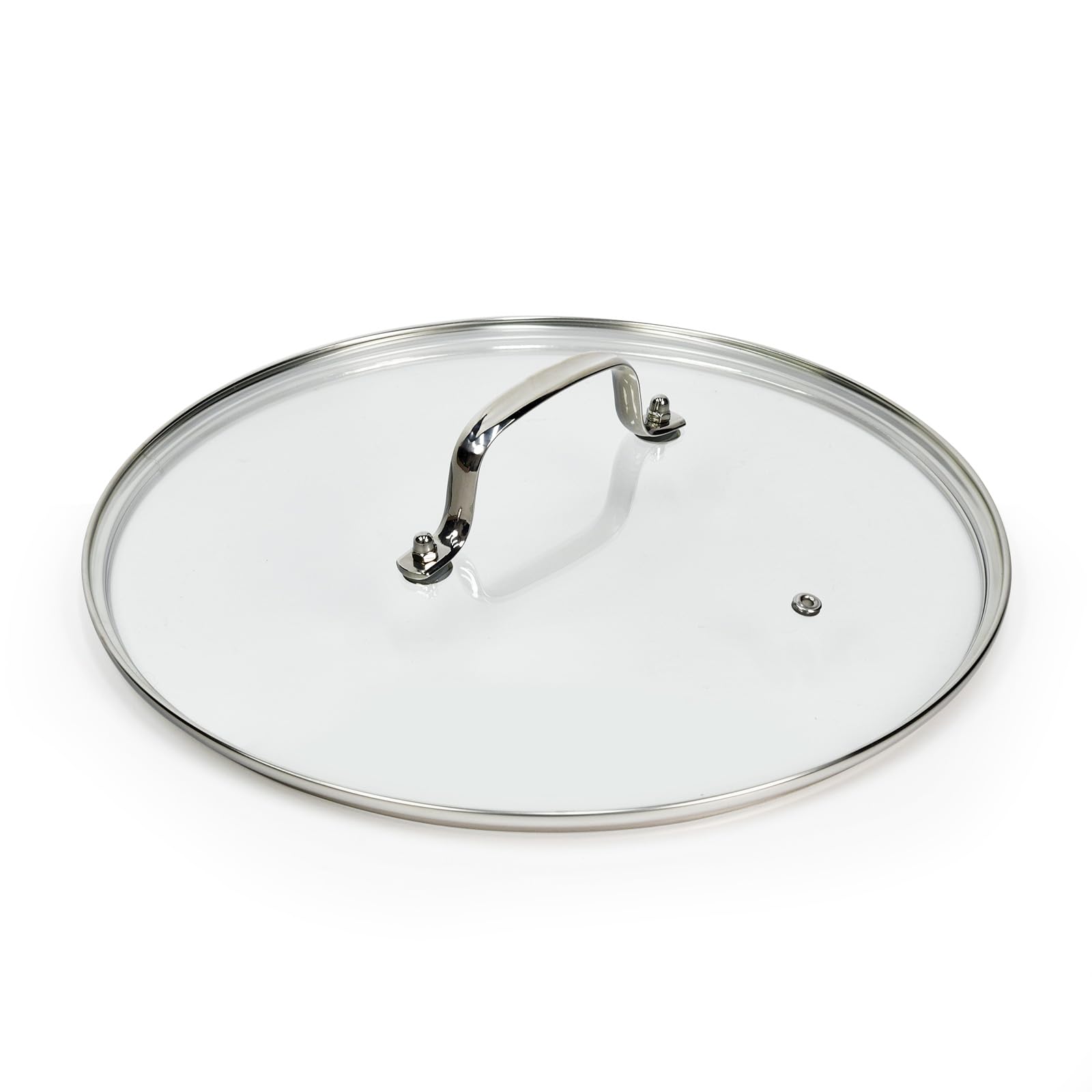 12 IN Glass Lid with Stainless Steel Handle for Frying Pan, Tempered Replacement Cover Compatible for Skillets, Round Cast Iron, Cast Aluminium, Stainless Steel Pans & Pots (297mm-312mm)