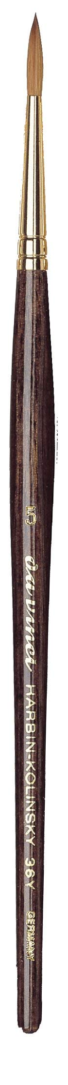 da Vinci Watercolor Series 36Y Paint Brush, Round Harbin Kolinsky Red Sable with Anthracite Hexagonal Handle, Size 5