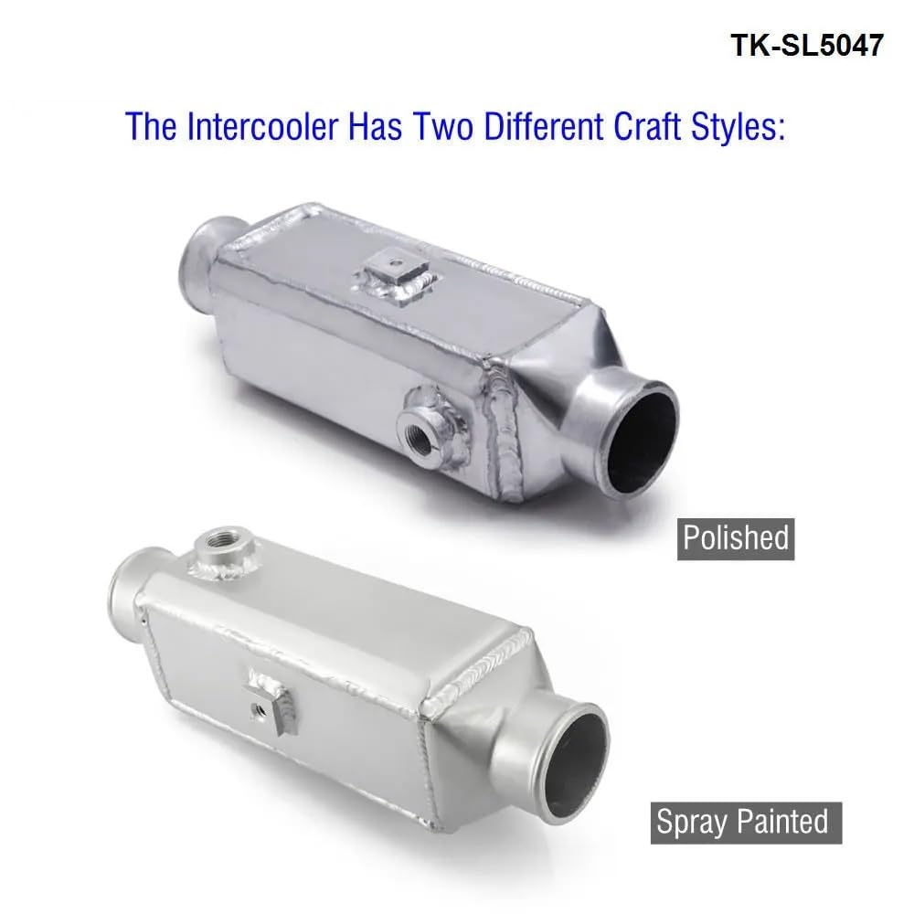 Intercooler aluminiowy Uniwersalny, w całości aluminiowy 13,75" x 4,75" X4" Turbo montowany z przodu barek typu woda-powietrze i intercooler płytowy TK-SL5047(Polished)