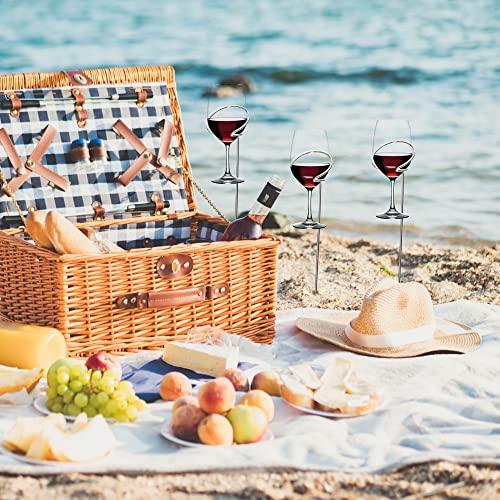 Mind Reader Picnic Wine Sticks, 5 Pc Set, 5 Count (Pack Of 1), Silver Bottle Glass Holder #TOP1