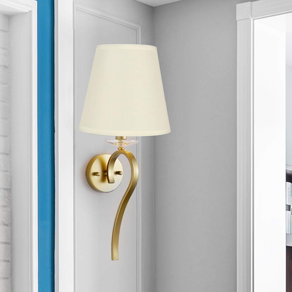 Bigking Paralumi, 6 Pezzi Di Ricambio per Paralume in Tessuto Color Crema, Paralume Abat Jour, Paralume Lampadario, Per Lampada Da Parete E14, Lampadario, Decorazione Domestica