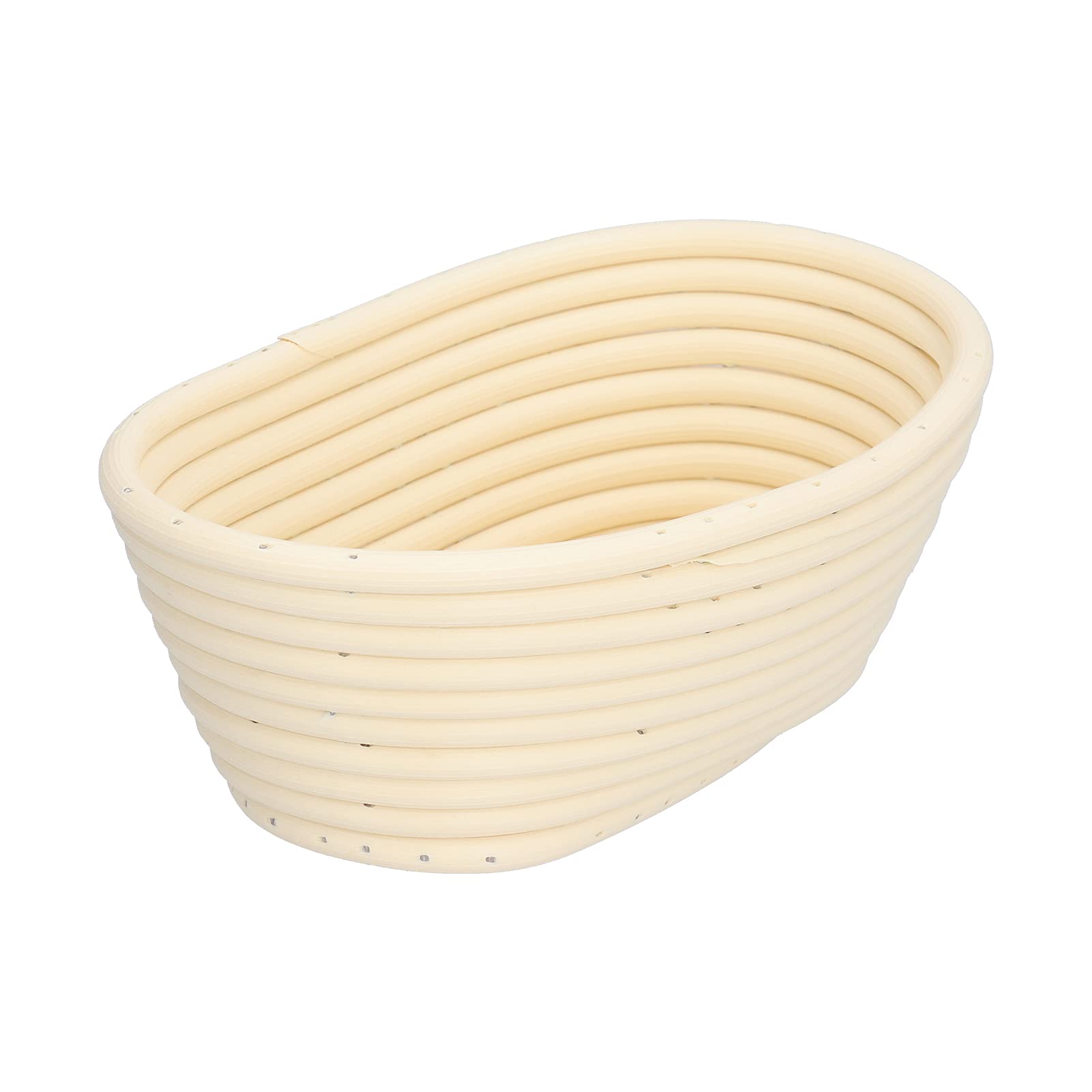 LANTRO JS Broodmand, wasbare broodgistingsmand innovatieve vorm bakvorm voor keuken thuis bakkerij (geelbruin rond 16x6CM