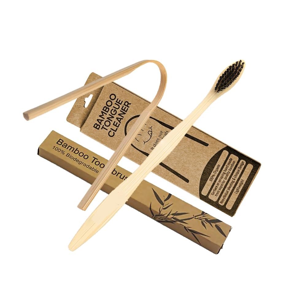 Swadhin Bamboo Manual Toothbrush With Tongue Cleaner- For kids/Adults - BPA Free Dual Charcoal Soft & Red Bristles - Antibacterial & Biodegradable Handle - Natural & Eco-Friendly (B0DDPX8KTX) Amazon Price History, Amazon Price Tracker