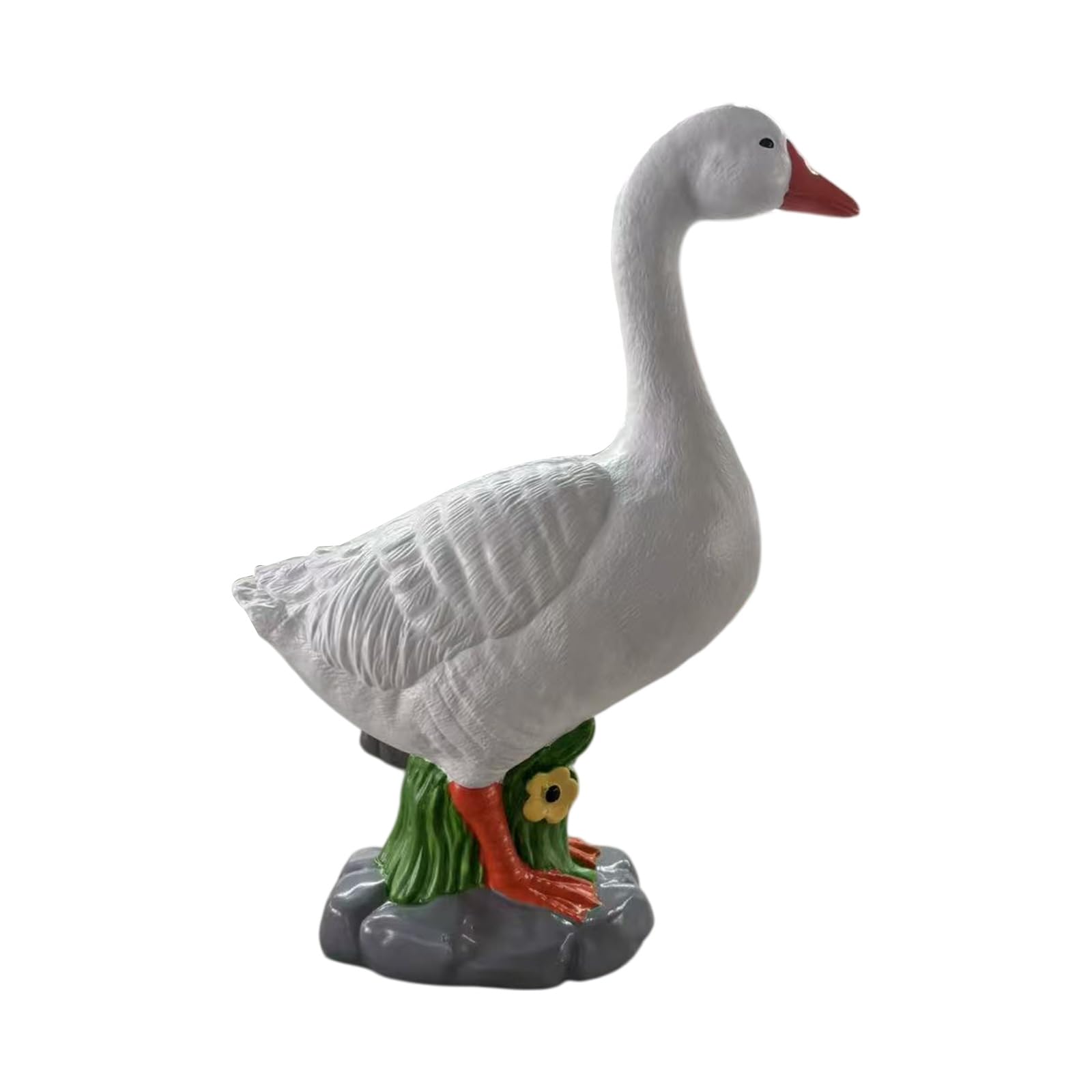Msioytog Creative Resin Geese Figurine Decors Funny Geese Sculpture Statue Animal Collectible Figurines Sculpture Outdoor Resin