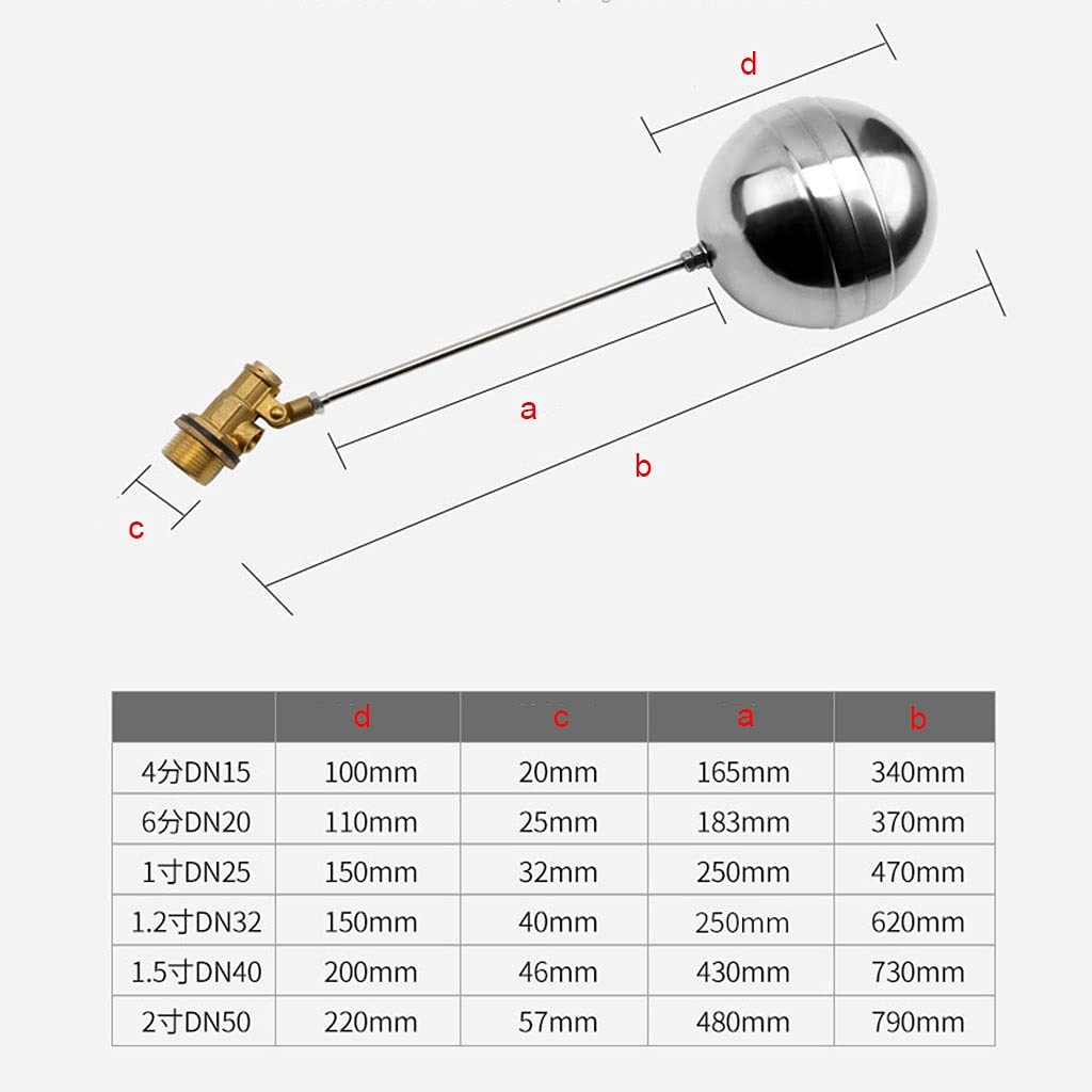 Valvola a galleggiante in acciaio a sfera 1/2" 3/4" 1" - Valvola a galleggiante in ottone for serbatoio acqua calda e fredda(2 Inch Dn50)