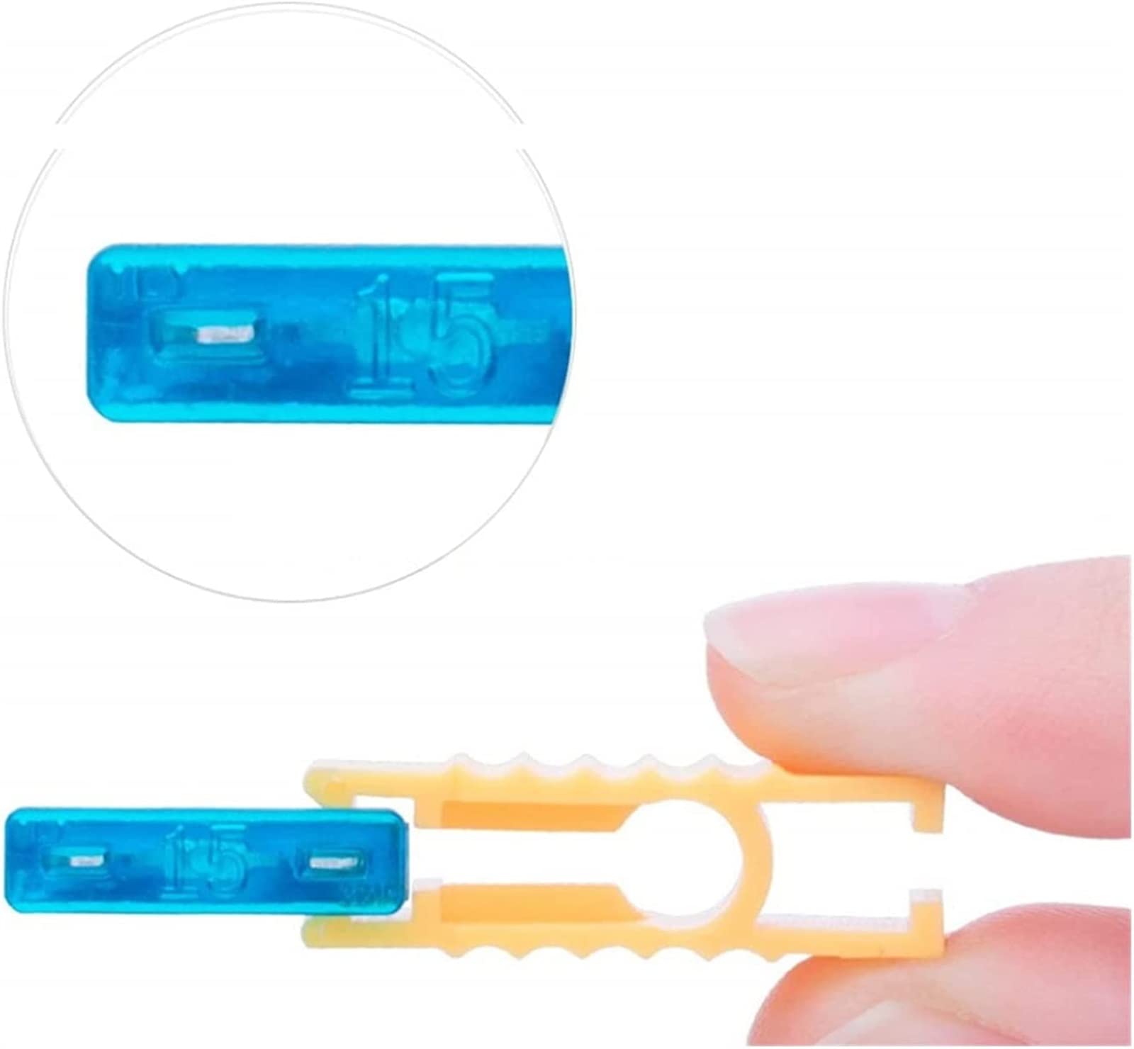 100 Uds. Fusibles for coche 2A 3A 5A 7.5A 10A 15A 20A 25A 30A 35A Amp con surtido de Clip de caja, juego de fusibles tipo cuchilla for coche, camión