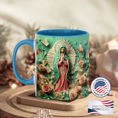 Taza de Cerámica Virgen de Guadalupe 11oz Azul miniatura 7