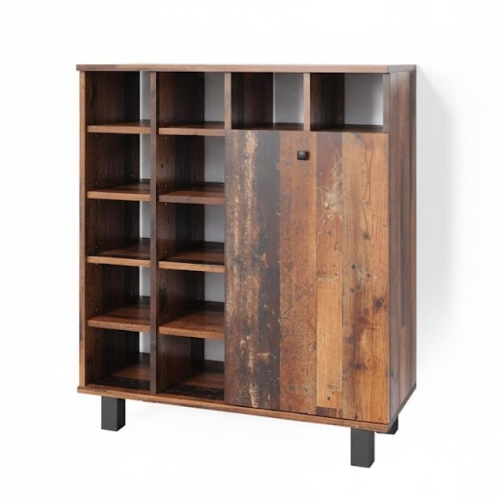 Vicco Badschrank Fynn – Badmöbel in Eiche rustikal, 78,4 × 91,6 cm