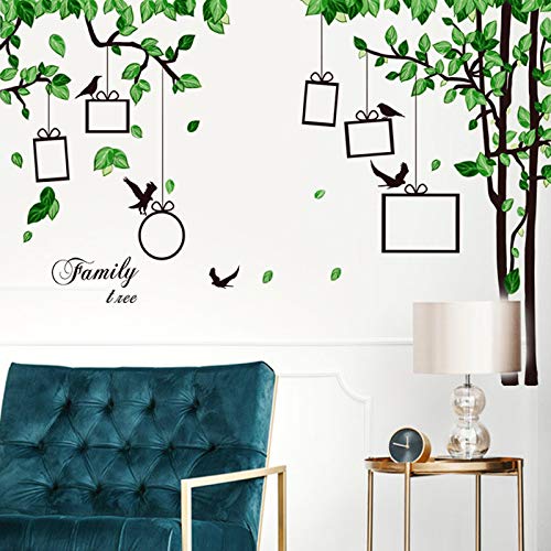 HO BEAR Green Art DIY Family Photo Tree Wall Decals Romovable Memory Tree Wall Sticker DIY Photo Frames Family Tree Braches Peel and Stick Decal for Living Room Bedroom Home Decor