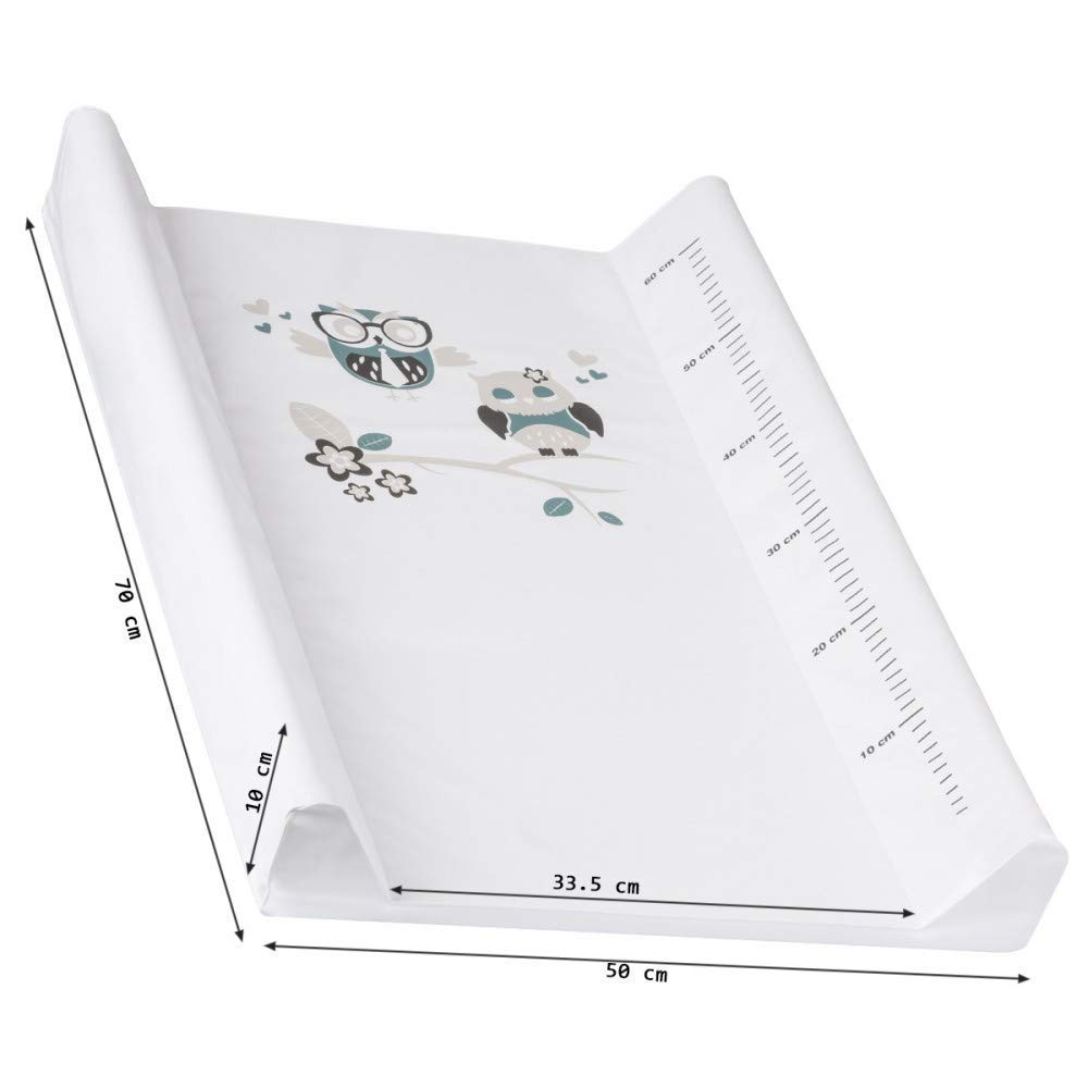 Matelas plan à langer luxe pour bébé 48,5 X 70 cm Blanc Lapin