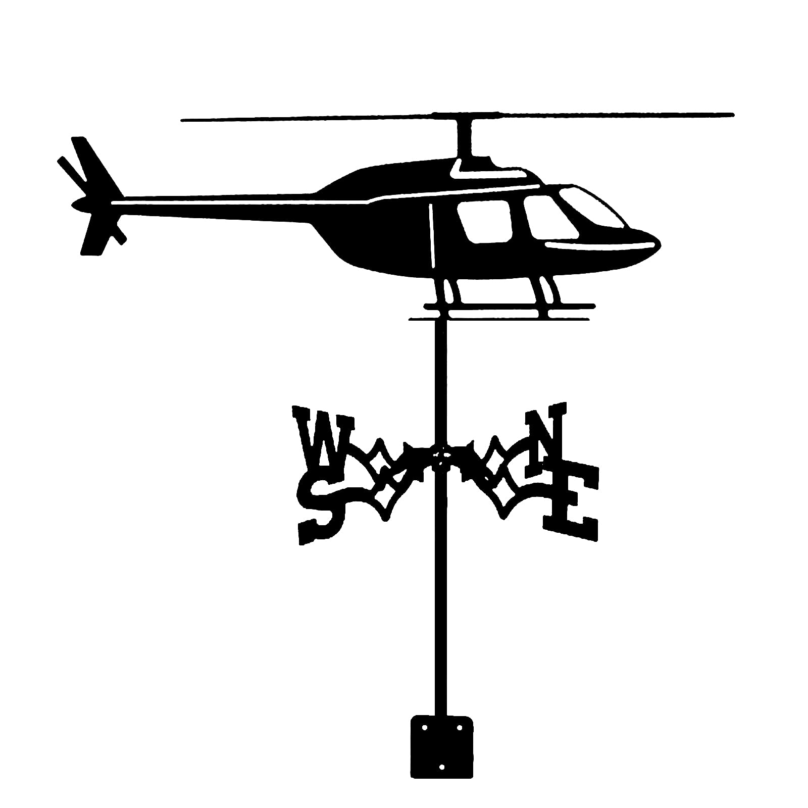WIQUYBML Weathervane Metal Wind Vane Weathercock Direction Indicator Garden Home Outdoor Ornaments/E/35 * 50Cm