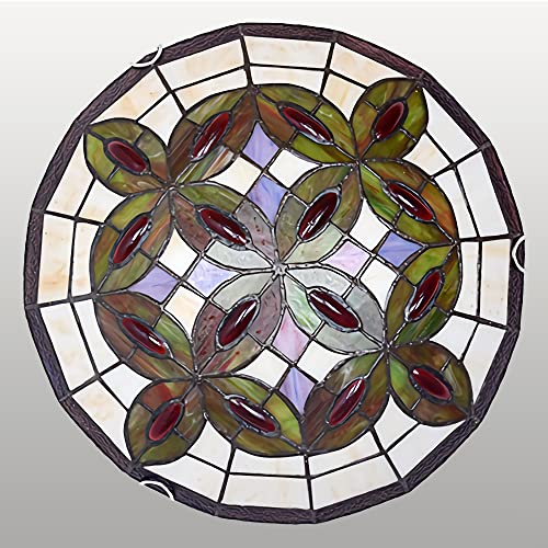 Lustre en Verre Teinté Fait Main HHRFCS Plafonnier Vintage Chic pour Salon et Chambre