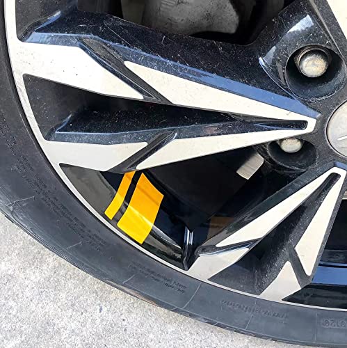 Car Wheel Rim Decal Stripes, Reflective Auto Wheel Stickers, Motor Vehicle Decoration Accessories,6Pcs (Yellow) - Thumbnail 3