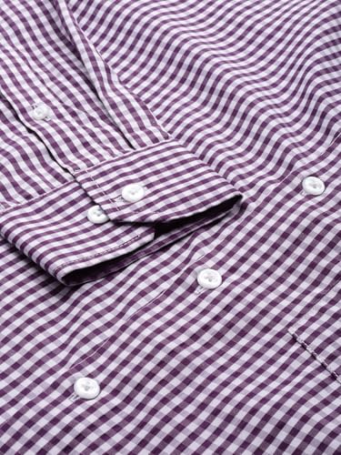 Image of Hancock Men Gingham Checks Checked Opaque Formal Purple